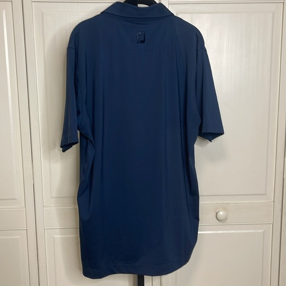 FJ Mens Solid Lisle Performance Golf Shirt Navy Polo Short Sleeve Size Medium - Picture 5 of 9